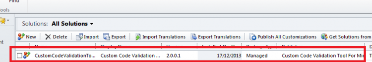 CRM Solution Record
