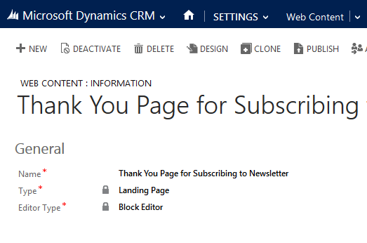 Confirmation Landing Page