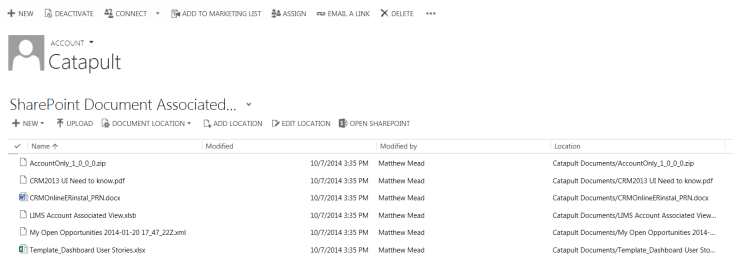 CRM Document Management - Account Example