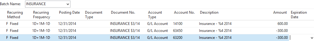 Recurring General Journal After Posting