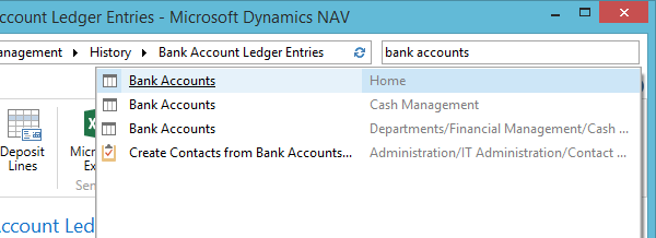 Bank Accounts Dynamics NAV - Accounts Payable and Receivable