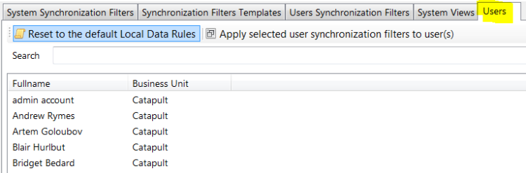List out CRM for Outlook systems users
