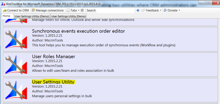 Change CRM for Outlook Personal Options