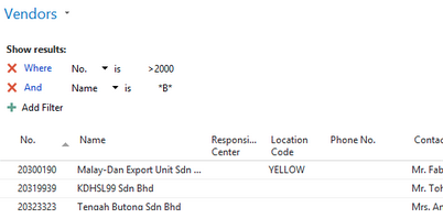 Dynamics NAV Shortcut clear filters on page