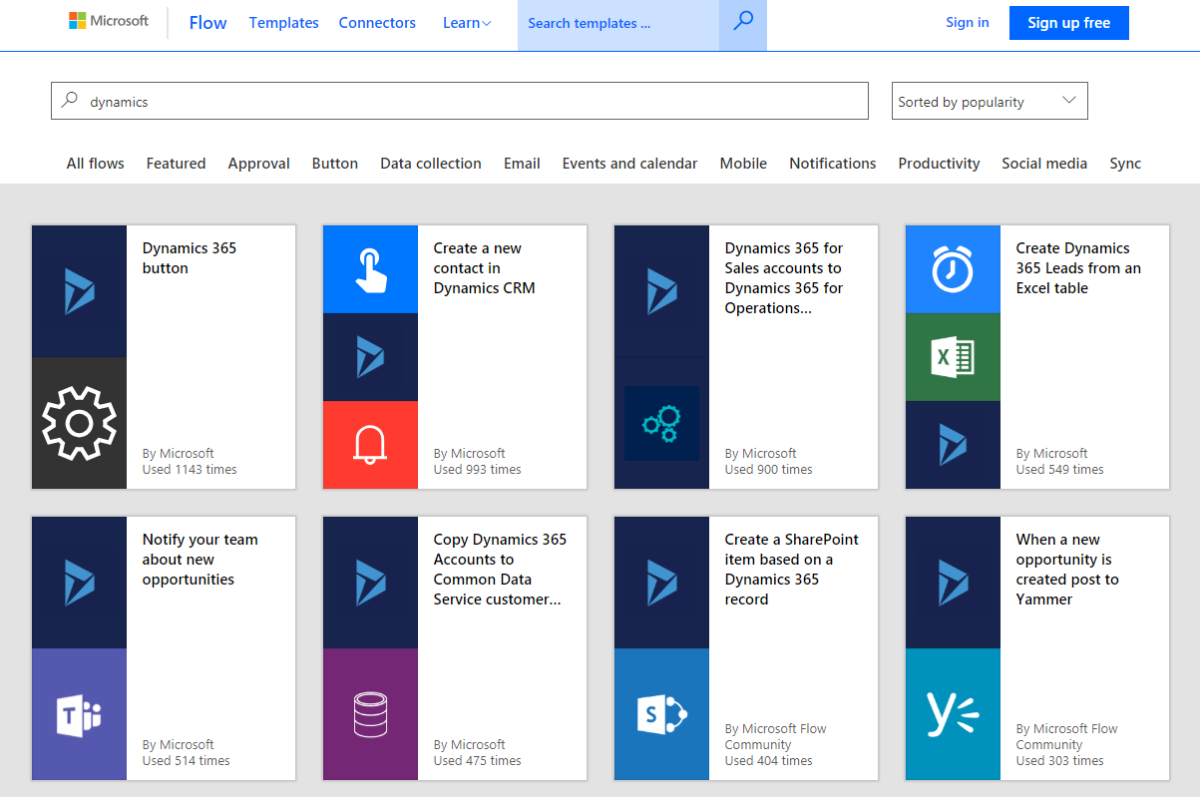 Microsoft Flow Integrations