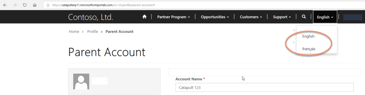 French selection displayed on portal