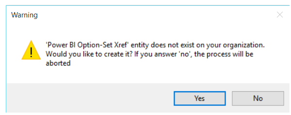 Power BI Option Set Warning