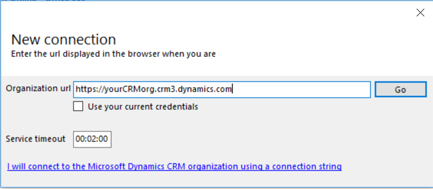 Copy and paste organization URL