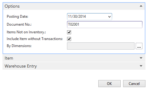 Set Posting Date for Inventory Count
