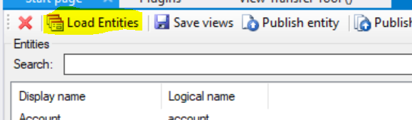 Load Entities in XRM Toolbox