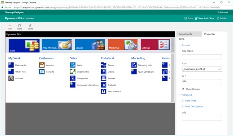 usability with microsoft dynamics sitemap