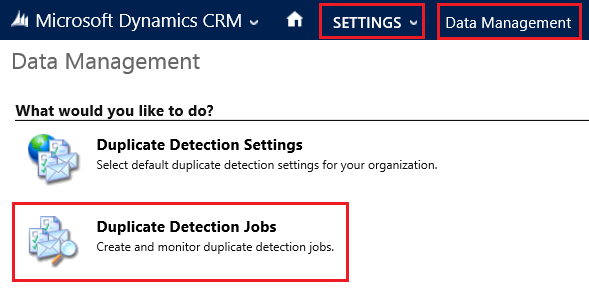 CRM Duplicate Detection Job Settings