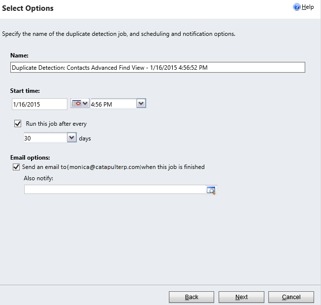 CRM Duplicate Detection Email Notification