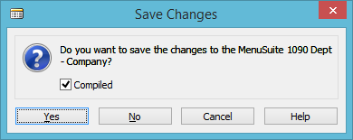 Save changes to MenuSuite in Navision