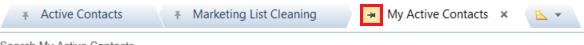 Unpinned view CRM Outlook