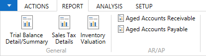 Reports in Dynamics NAV Ribbon
