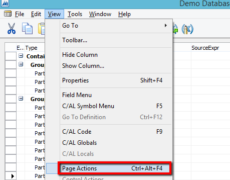 Page Actions Menu - Customize the Ribbon