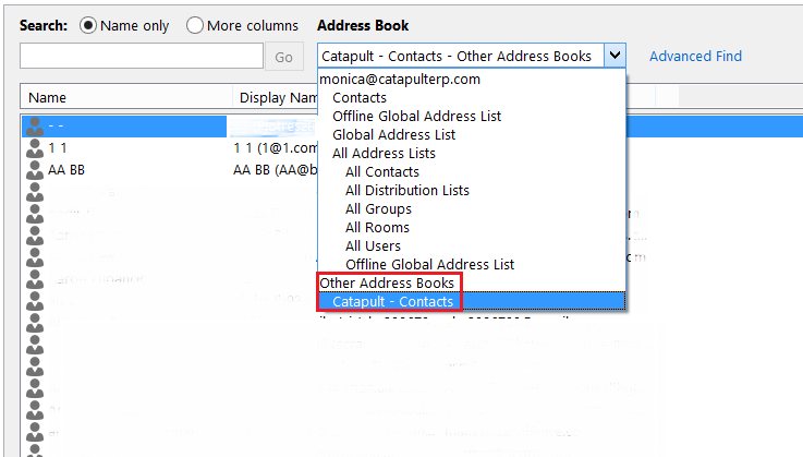 Access CRM Contact List in Outlook
