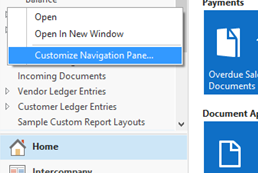 Customize Navigation Pane in Dynamics NAV
