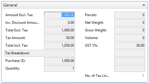 PST Self Assessment GL Window