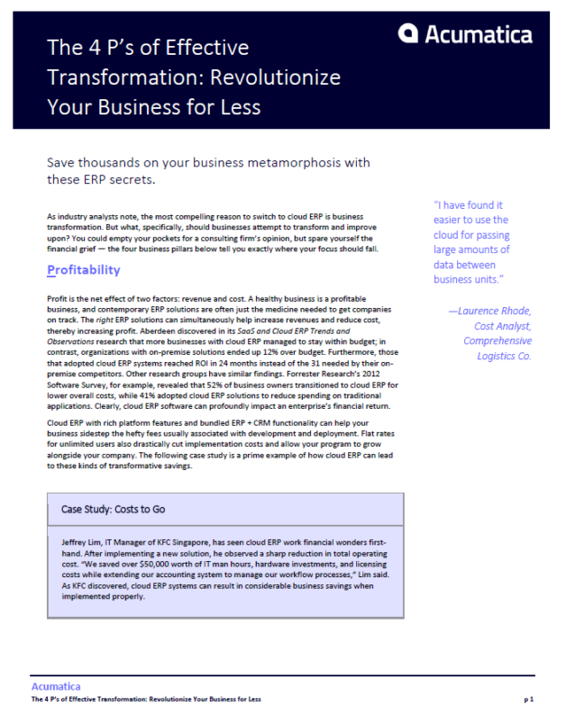 4 Ps of Business Transformation