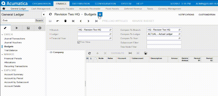 Acumatica Add Pages to Favourites