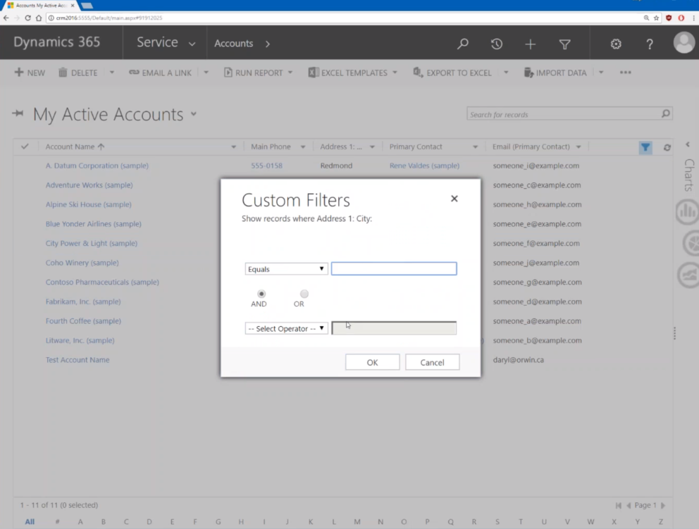 Advanced Find - Filtering Results