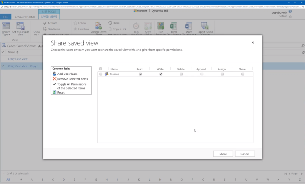 Advanced Find - Share Views