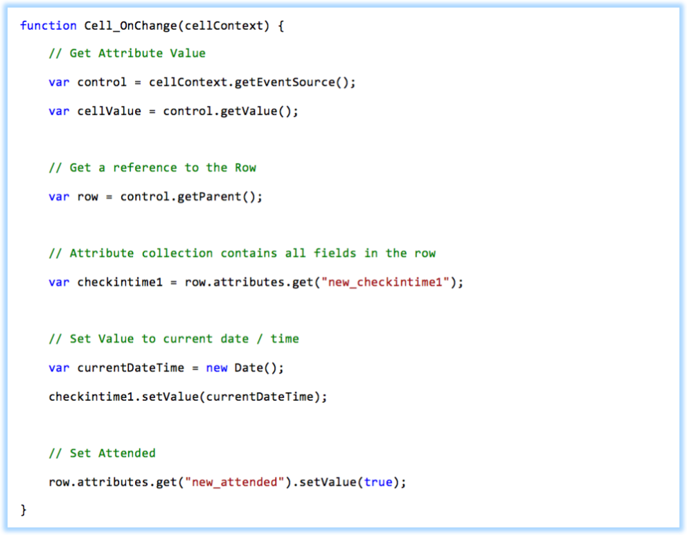 Editable Grid Code
