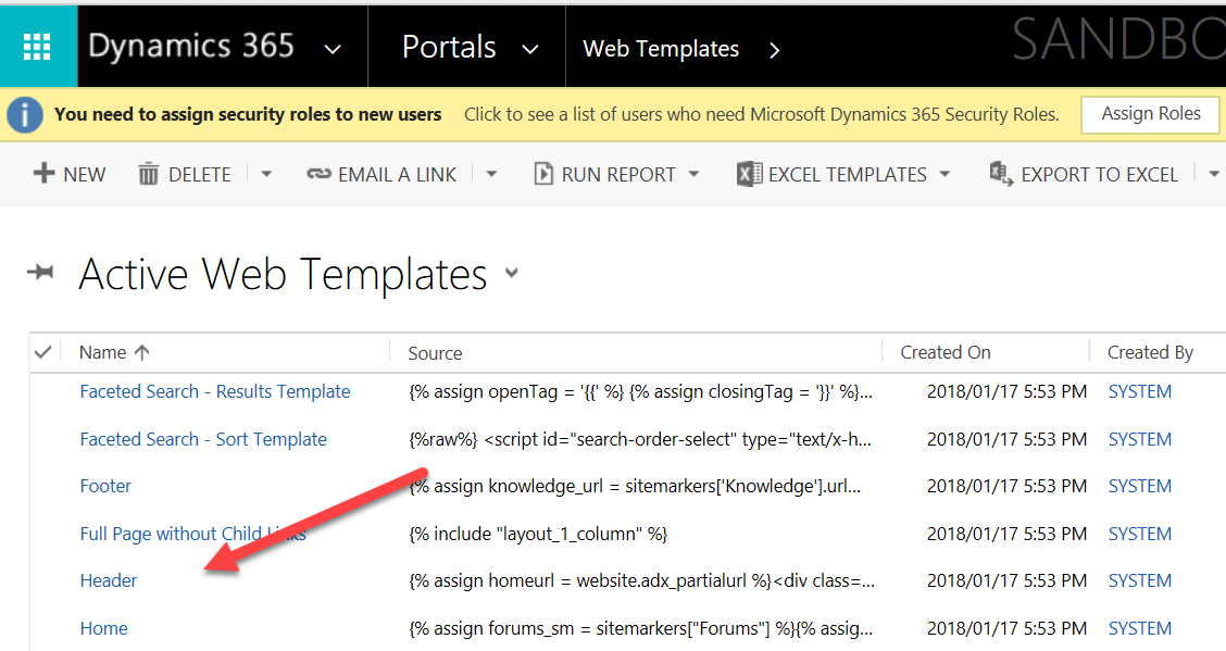 Dynamics 365 Portals - Web Template