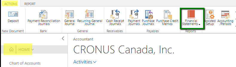 Printing Financial Statements in Dynamics 365 Financials