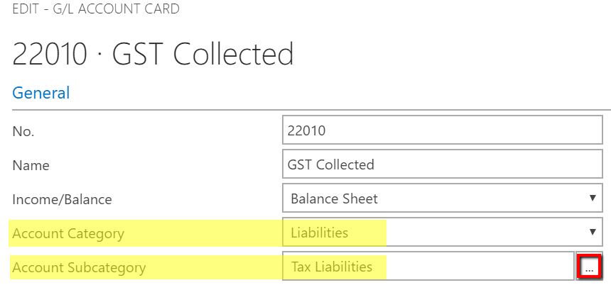Setting the Account Category in Microsoft Dynamics 365 Financials