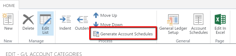Generate Account Schedules in Dynamics 365 Financials