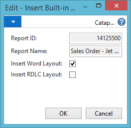 Insert Built-in Layout for a Report