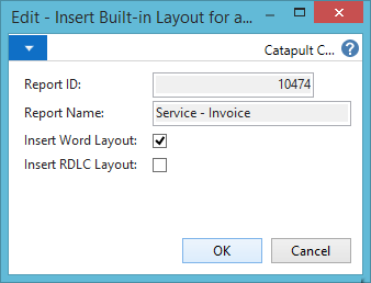 Insert Built-in Layout for a Report