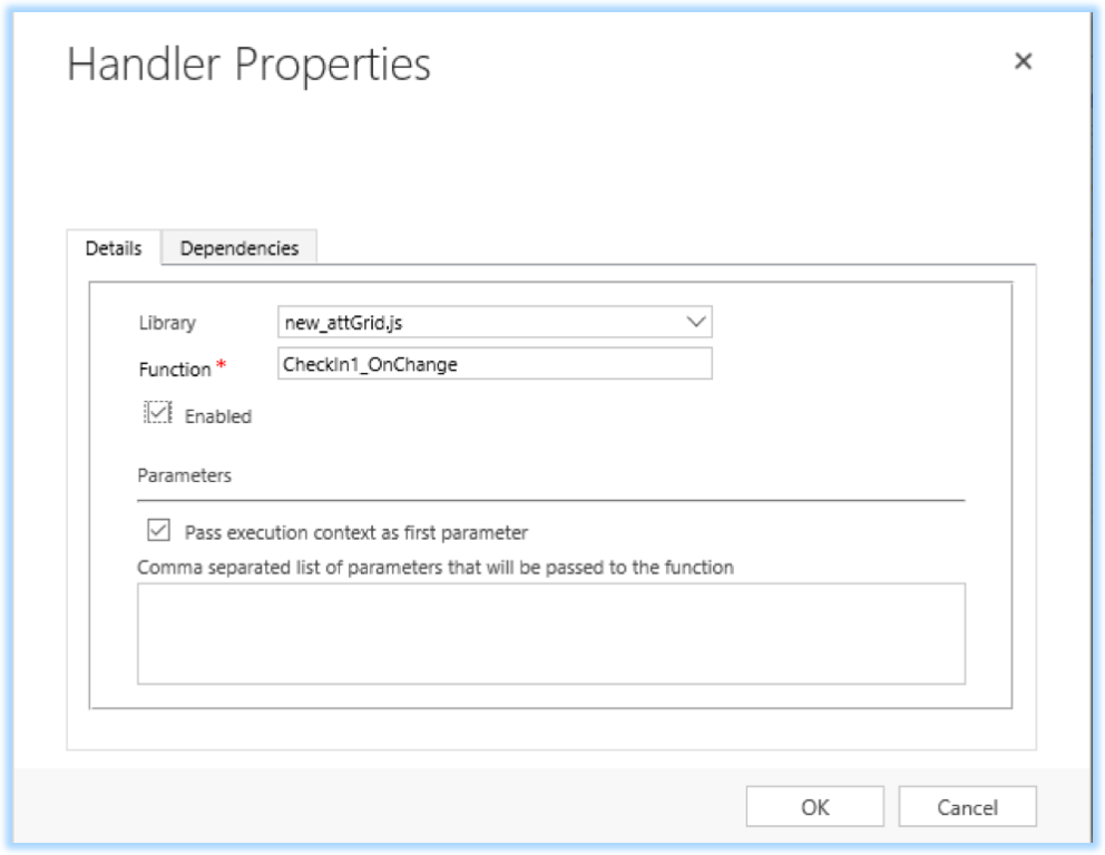 handler properties editable grid
