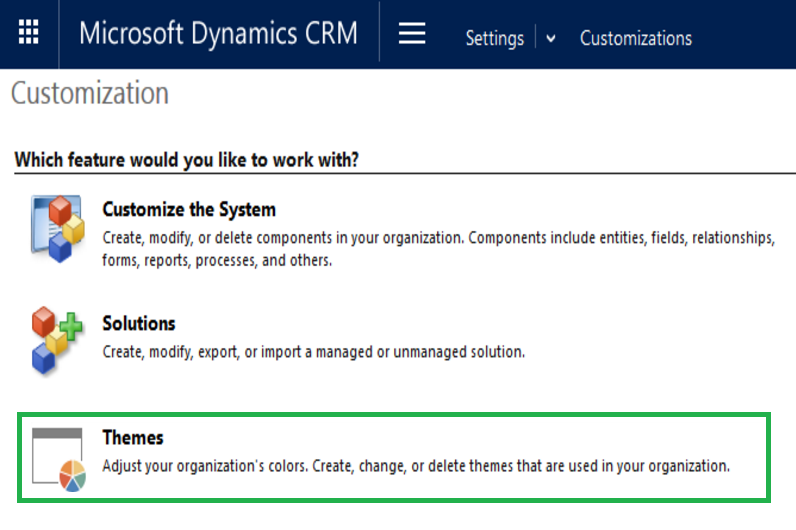 CRM Theme Settings - Select Theme
