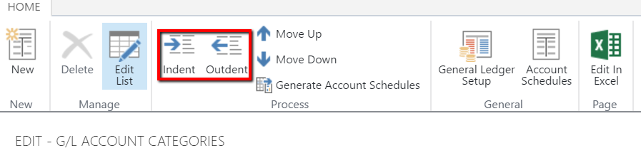 Manage Account Hierarchy with Indent and Outdent in Dynamics 365 for Financials
